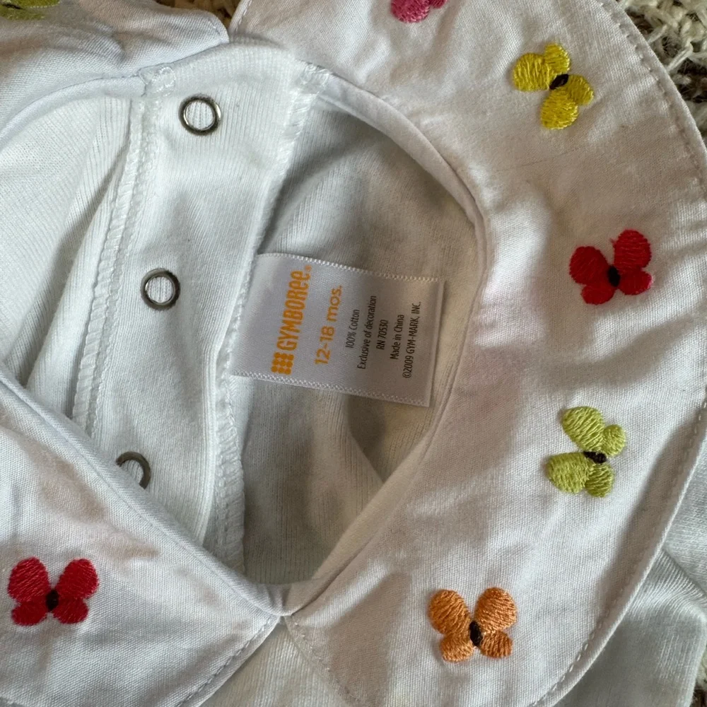Vintage 2009 Gymboree 3 Piece Set 12-18 Month Summer Collection Butterflies Lace